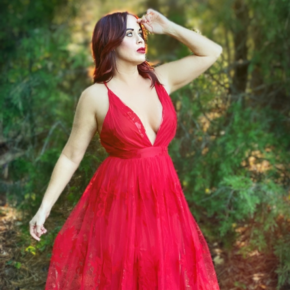 red formal dress